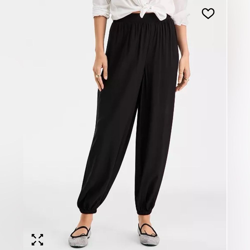 Vince Camuto Black Satiny Elastic Waist Cuff Hem Pants-NWT-size 2X